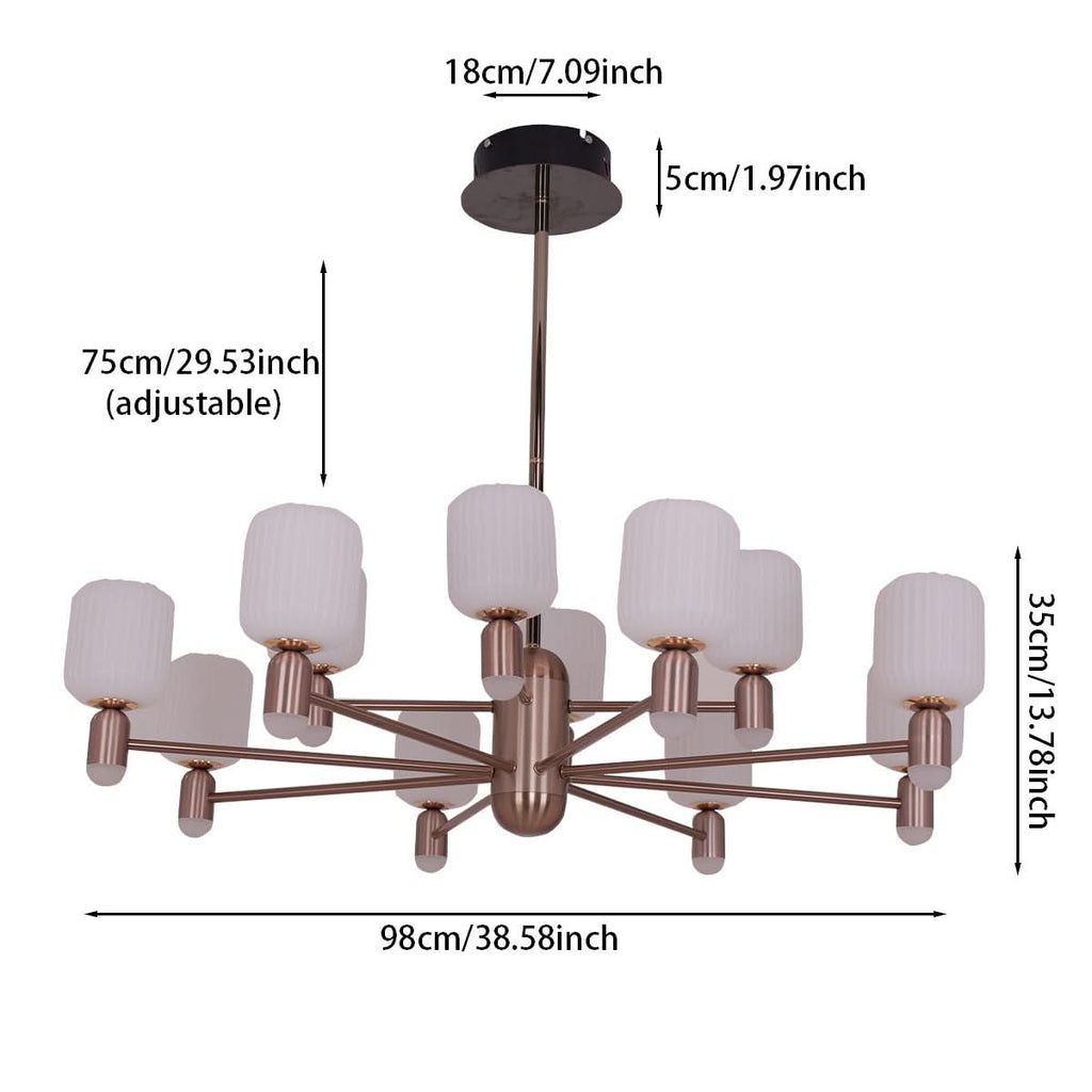 Lightsin Modern Minimalist Luxury Bronze Chandelier with Acrylic Shades