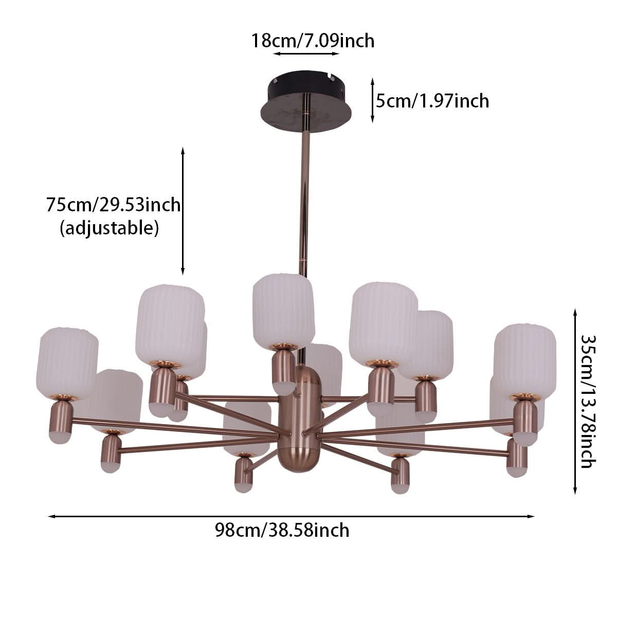 Lightsin Modern Minimalist Luxury Bronze Chandelier with Acrylic Shades