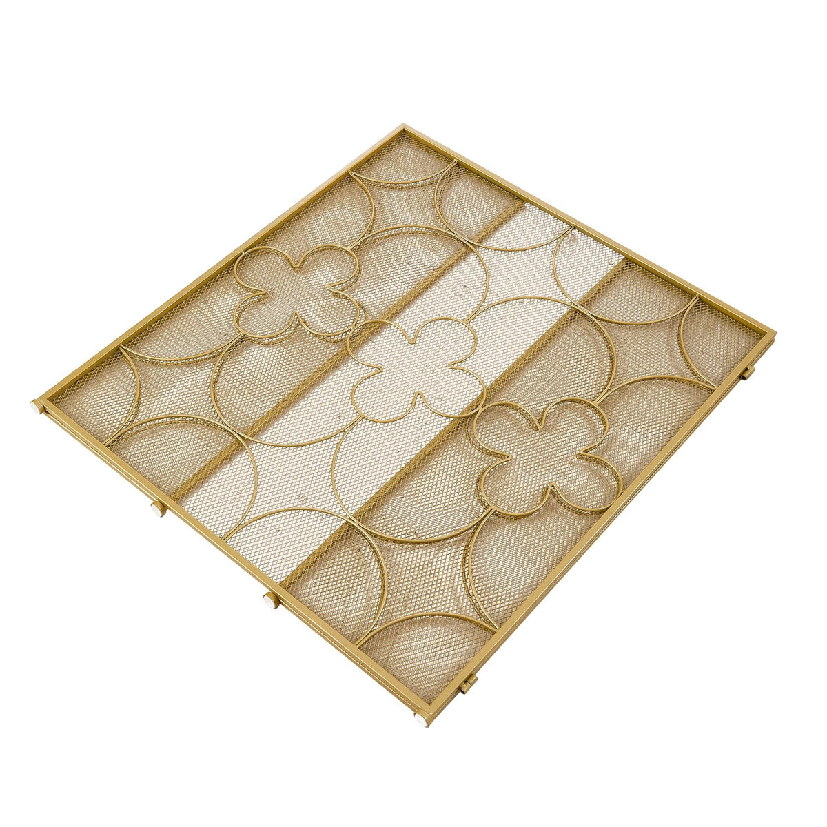 Smallbee Iron Fireplace Screen Gold Powder-Coated – 122x2.3x77.5cm