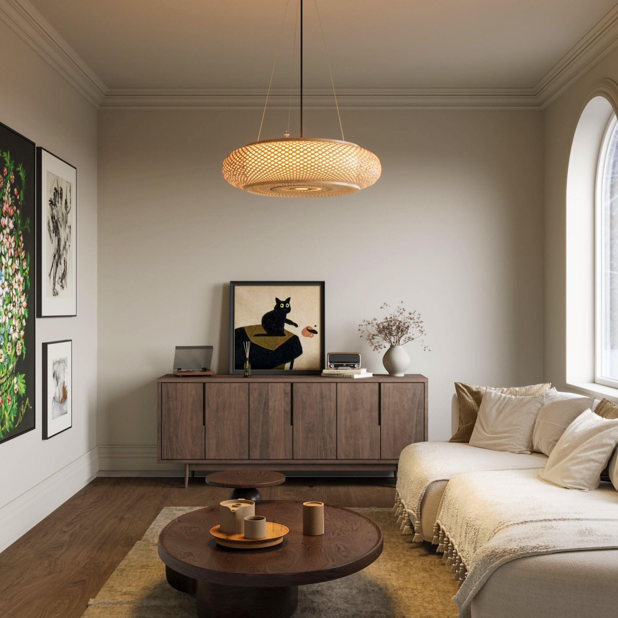 Lightsin Lutta-Natural Bamboo Pendant Light for Warm Ambiance Décor