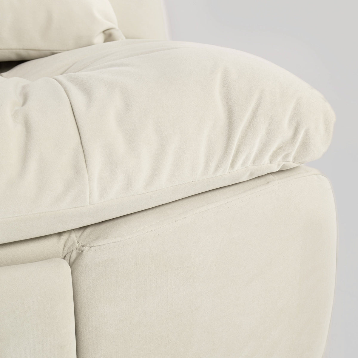 Cottonfy Upgrade Cream Cloud Double Folding Sofa Bed with Storage