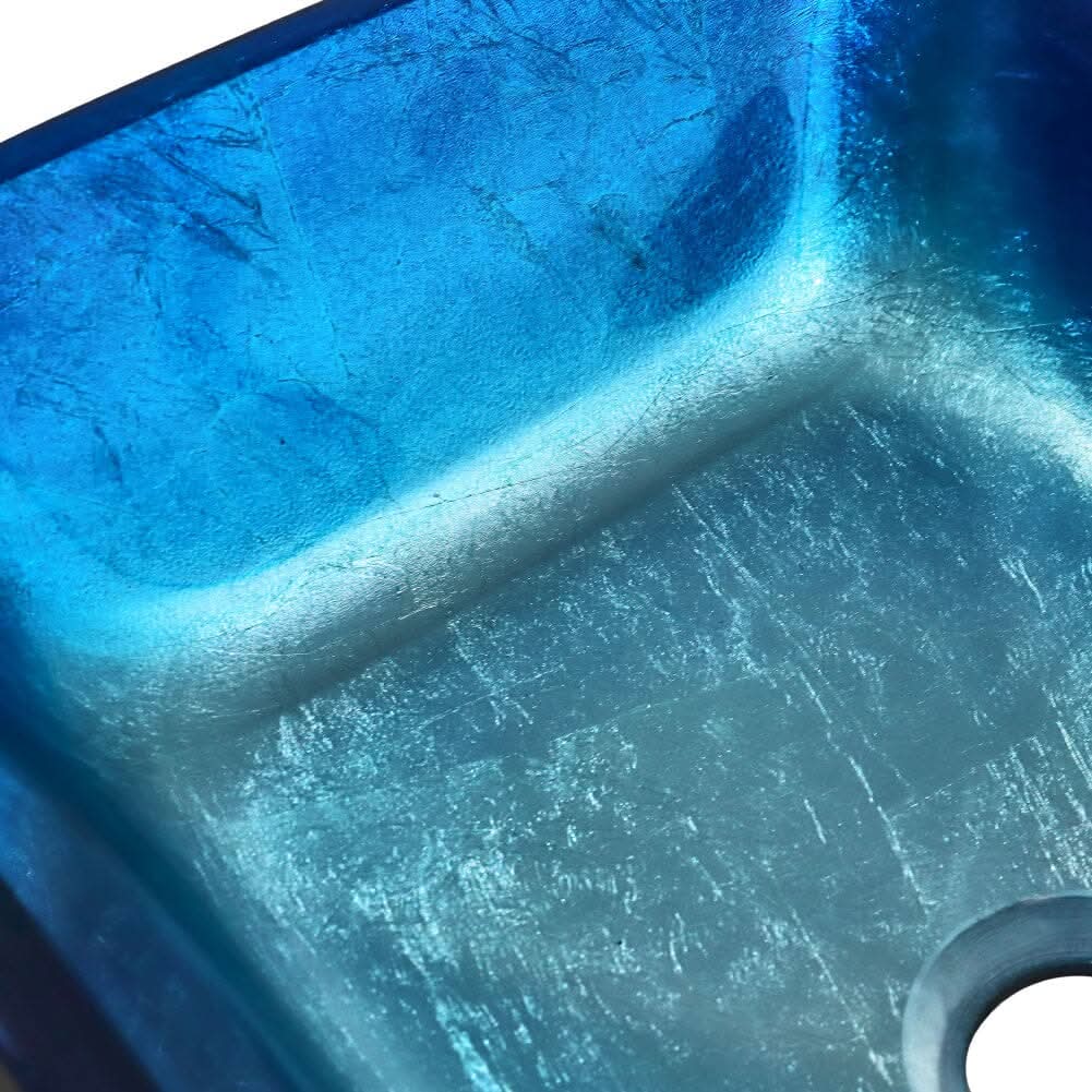 46cm W Rectangular Tempered Glass Bathroom Art Design Sink