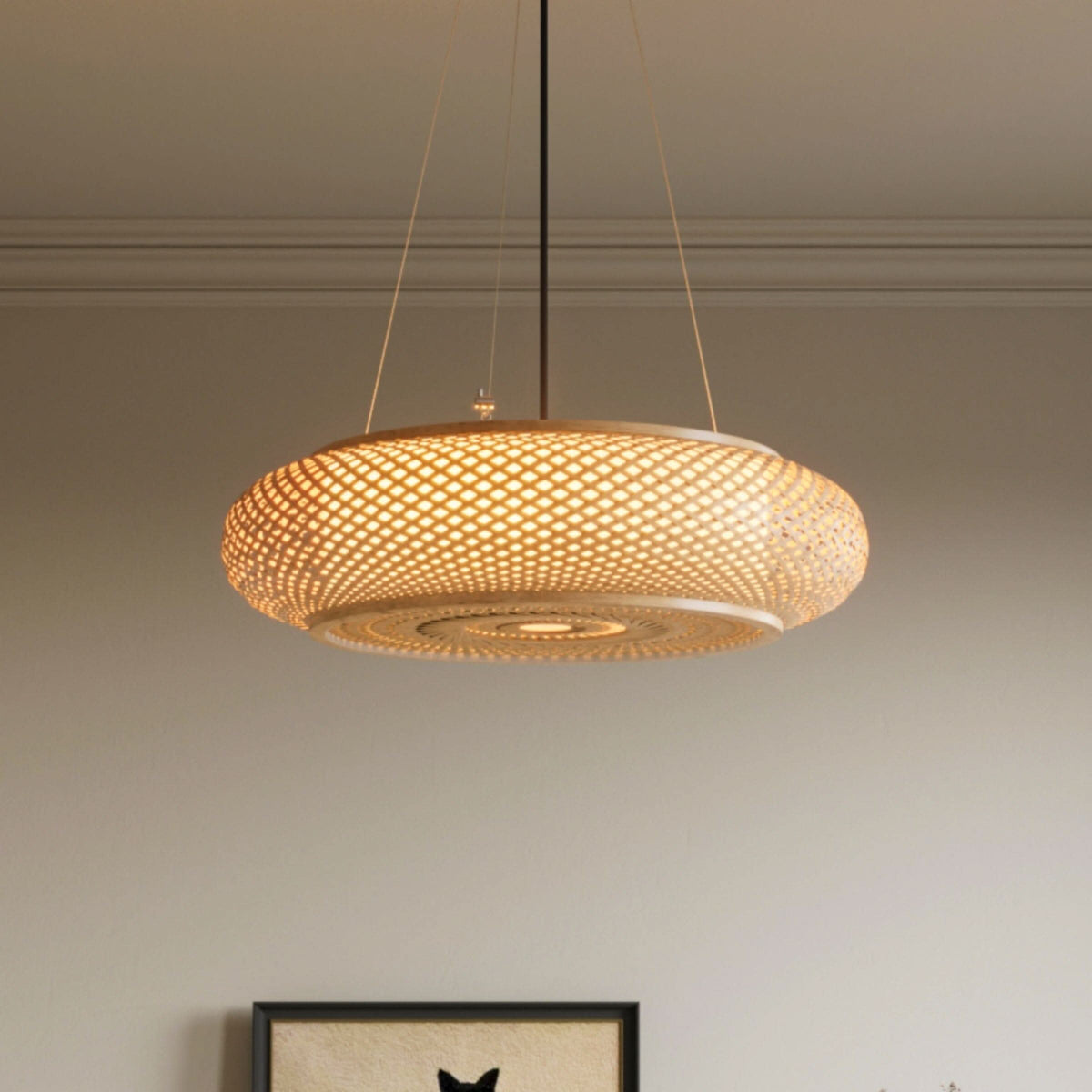 Lightsin Lutta-Natural Bamboo Pendant Light for Warm Ambiance Décor