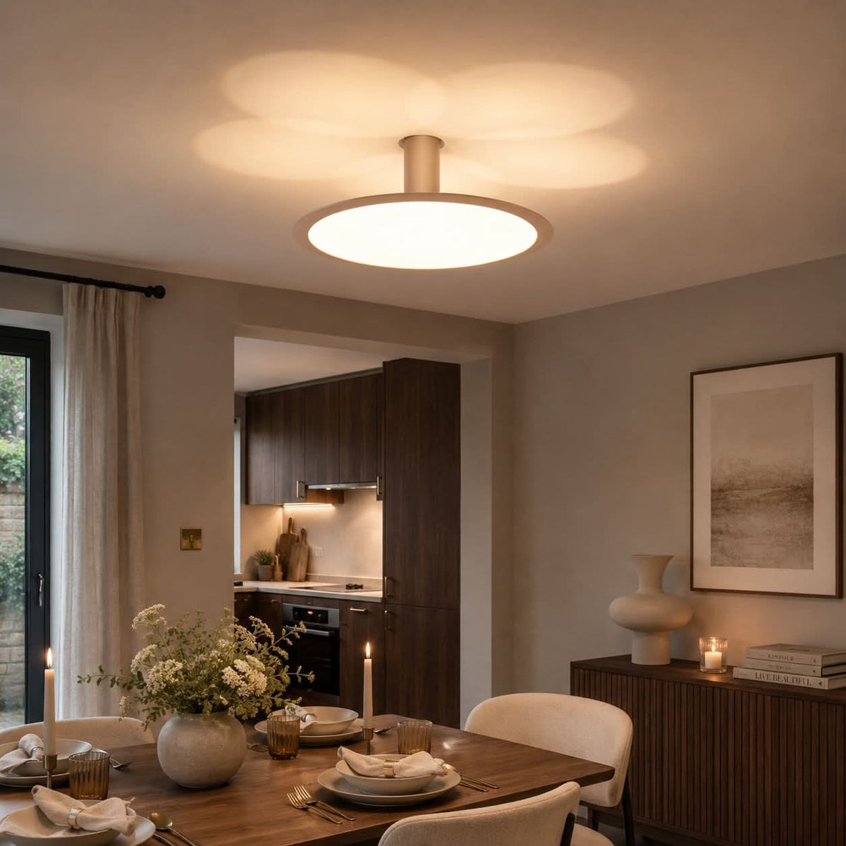 Lightsin Brushed Rose Gold Aluminum Pendant Light with Stepless Dimming