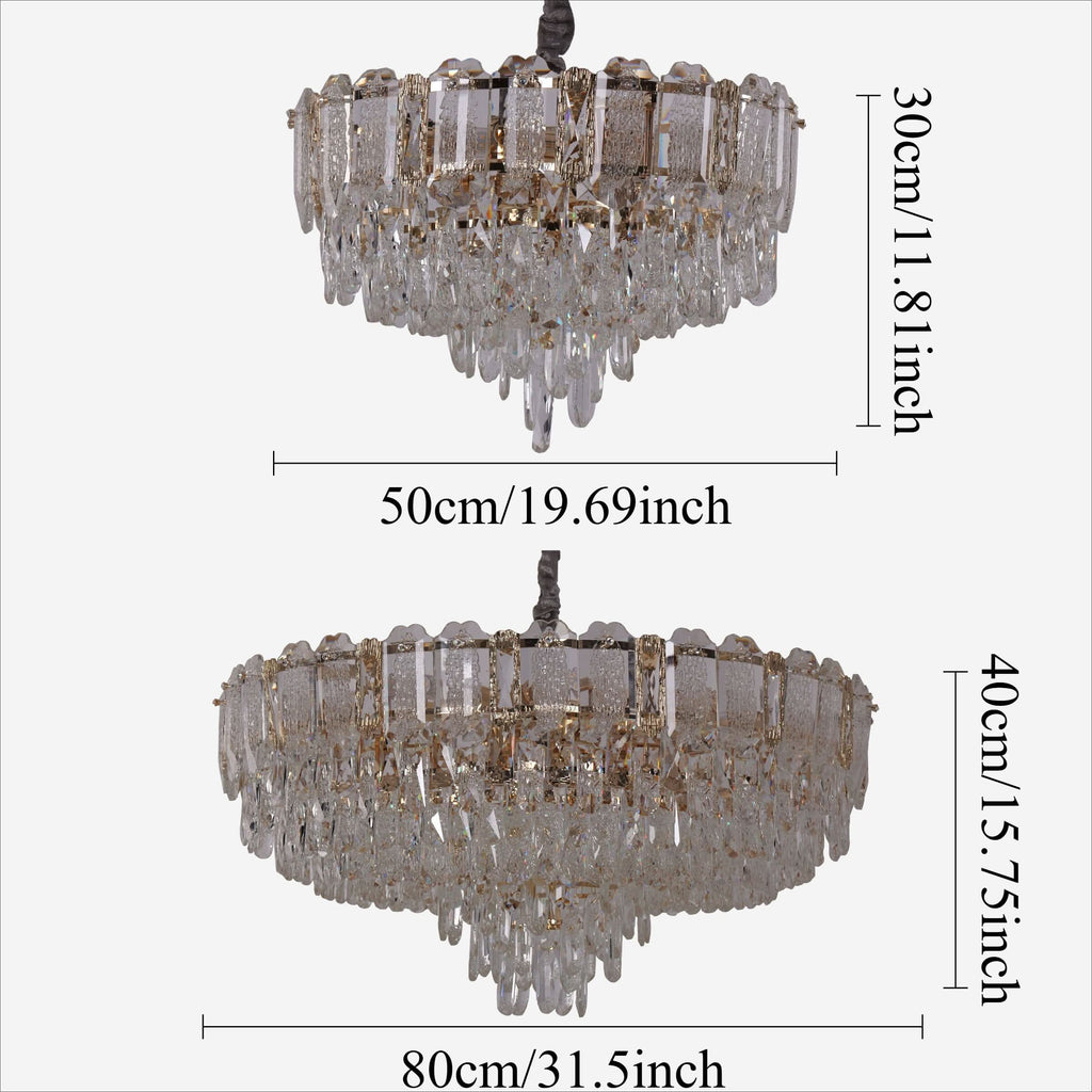 Lightsin Elegant Crystal-Accented Champagne Gold Crystal Chandelier Pendant Light
