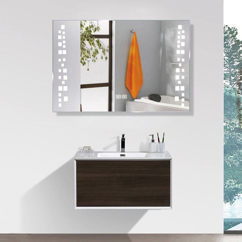 Modern Fog-Free LED Horizontal Bathroom Mirror, Surface Mount