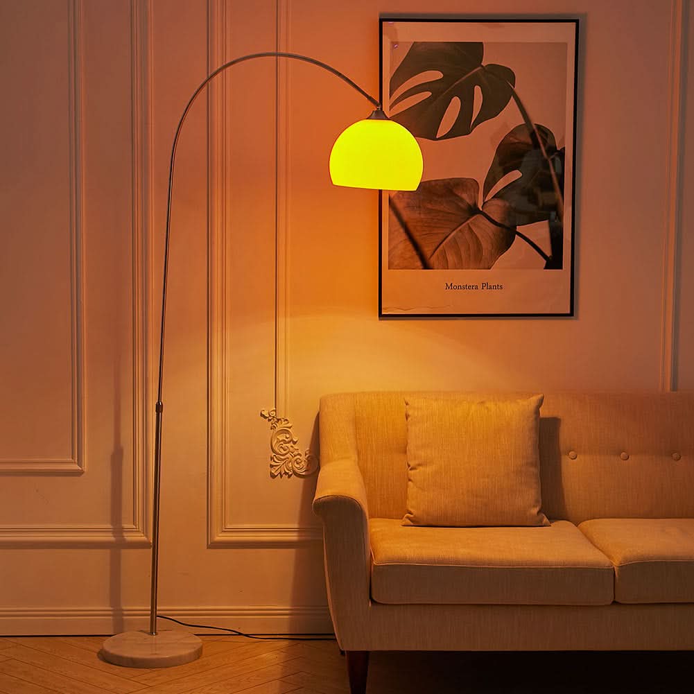 4ft-5ft Adjustable Arch LED Floor Lamp with Marble Base