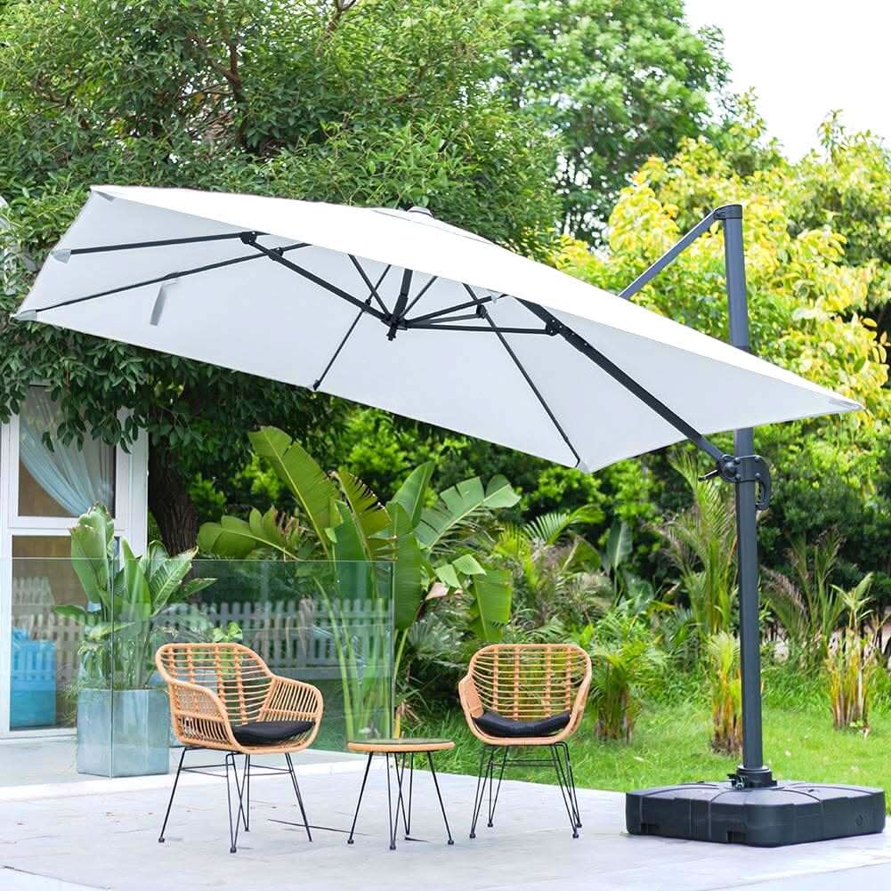 3 x 3 m Square Cantilever Parasol Outdoor Hanging Umbrella for Garden and Patio