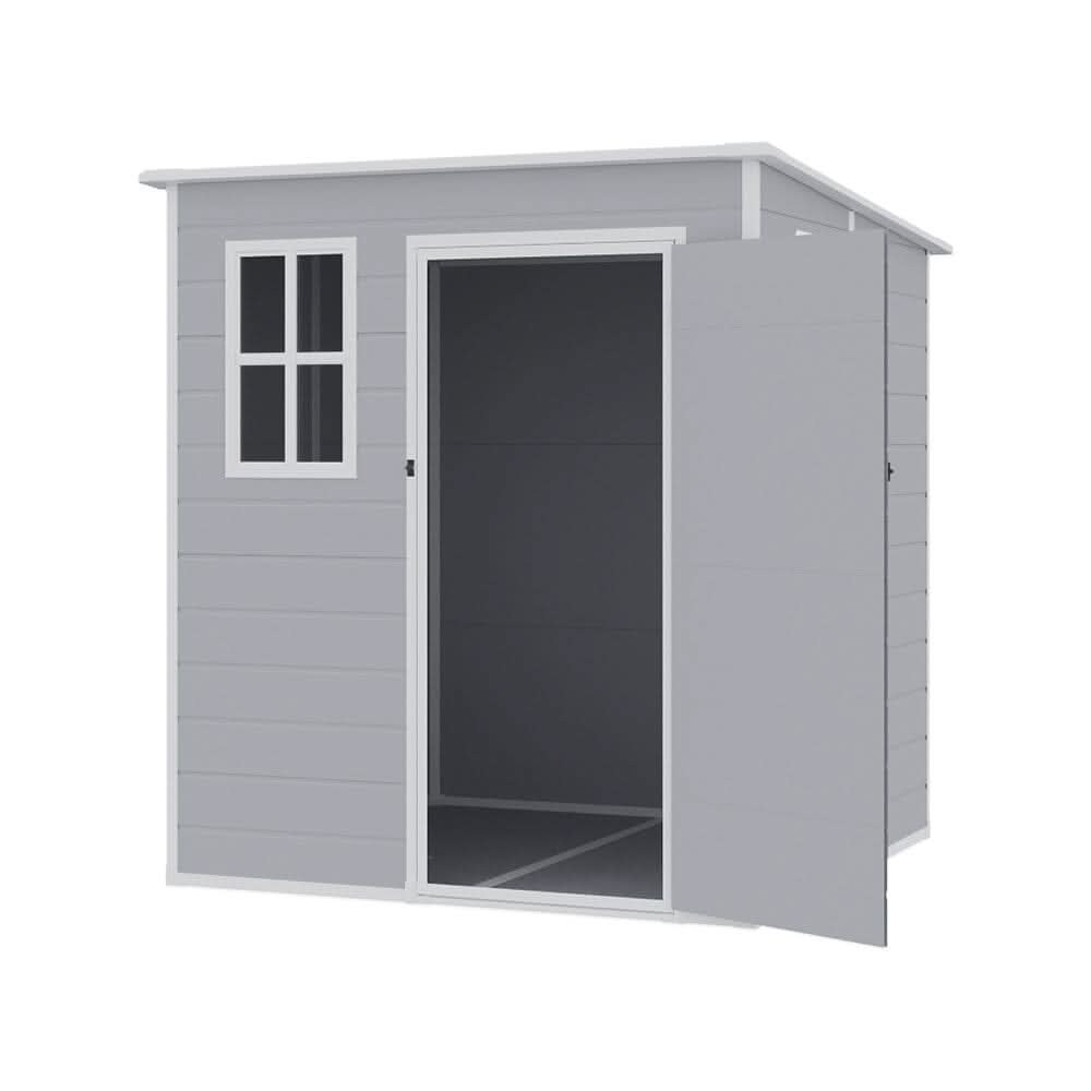 6x6ft PP Durable Storage Shed with Pent Roof, Window, and Vent (Ver.2)