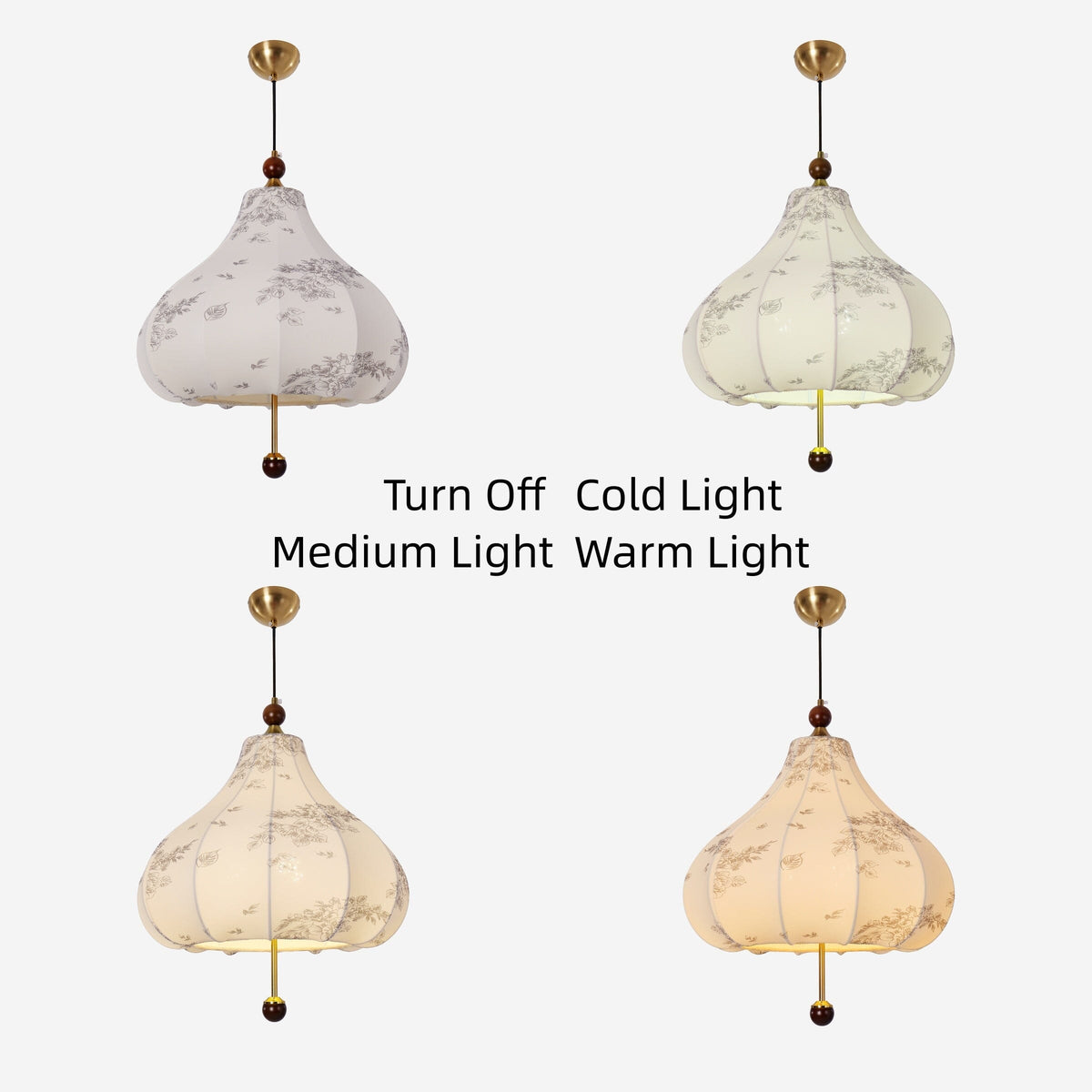 Yellow Floral Fabric Pendant Light | Adjustable E27 Ceiling Lamp