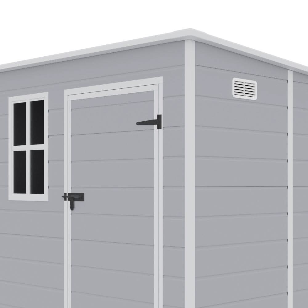 6x6ft PP Durable Storage Shed with Pent Roof, Window, and Vent (Ver.2)