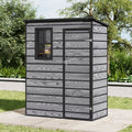 5x3ft / 5x4ft Plastic Garden Storage Shed with Front and Size Door for Bikes and Tools