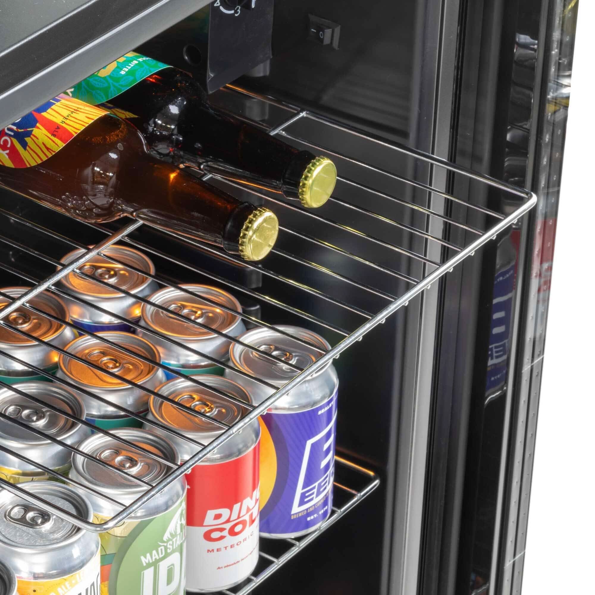 COMFEE 93L Black Compact Drinks Fridge with Adjustable Shelves and LED Light