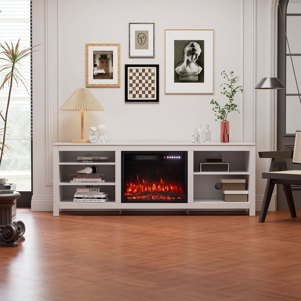 23Inch Electric Fireplace with TV Stand | 12 Flame Colours, Remote Control