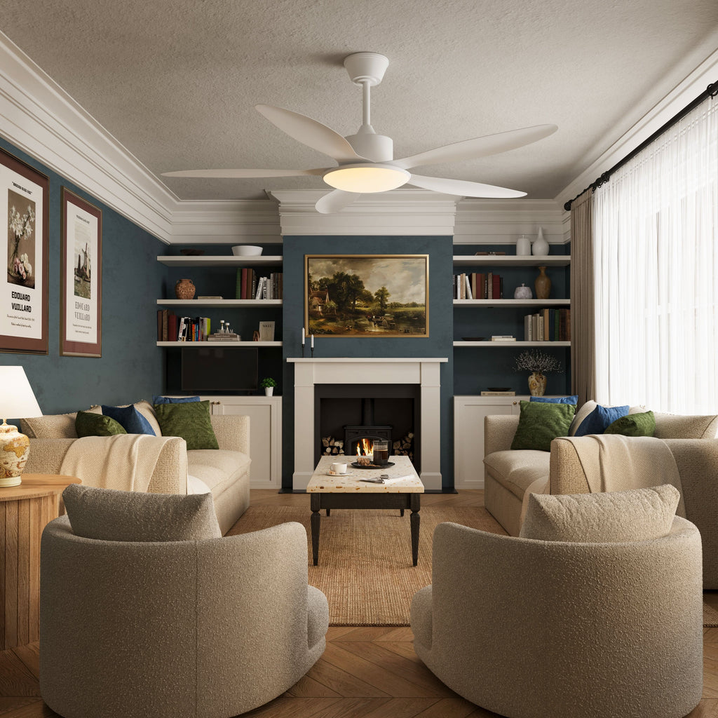 Lightsin 53-inch Modern Ceiling Fan with Light, Silent 5-Blade LED Fan with Remote
