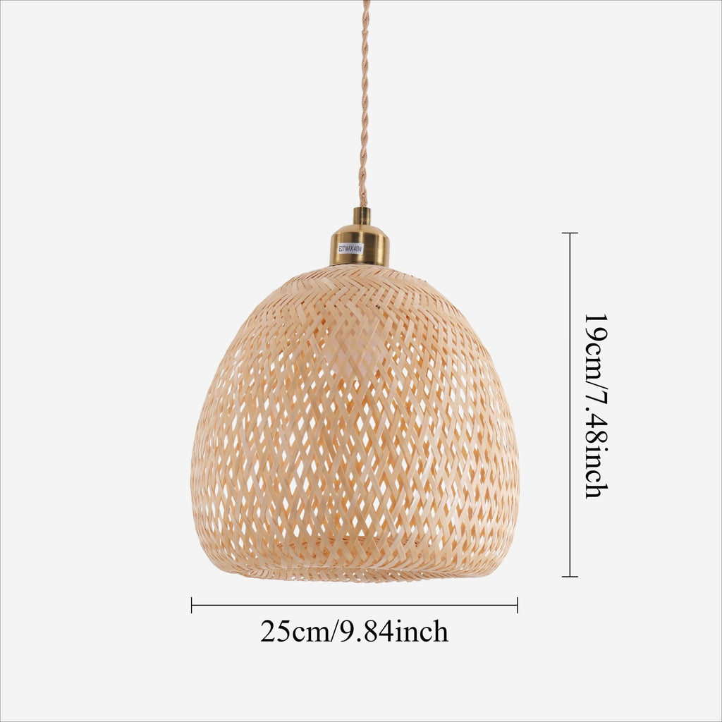 Lightsin Handwoven Bamboo Pendant Light – Natural, Eco-Friendly Lighting for Cozy Spaces