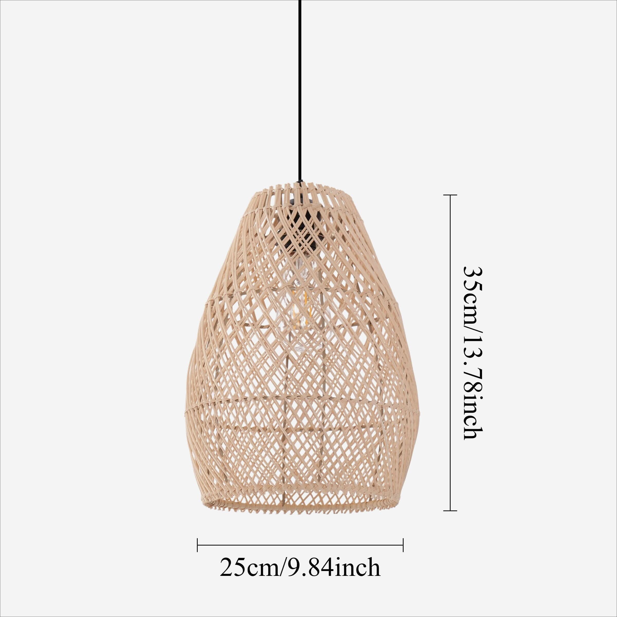 Lightsin Eco-Friendly Rustic Rattan Pendant Light For Home Decor