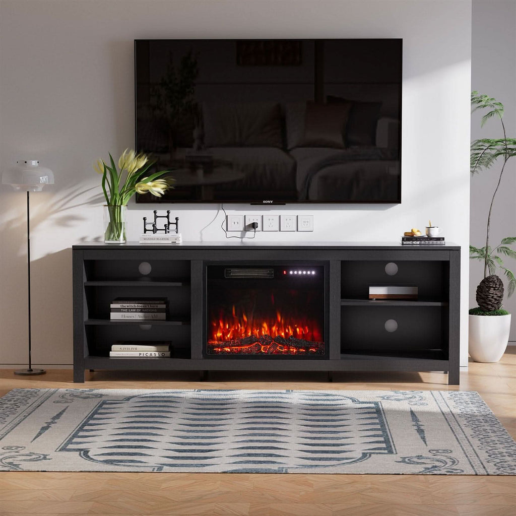 23Inch Electric Fireplace with TV Stand | 12 Flame Colours, Remote Control