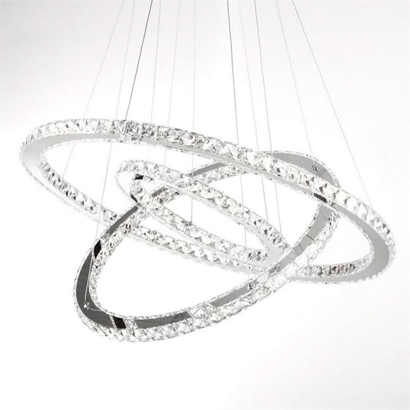 3 Rings Ceiling Light Crystal LED Chandelier Pendant Non-Dimmable