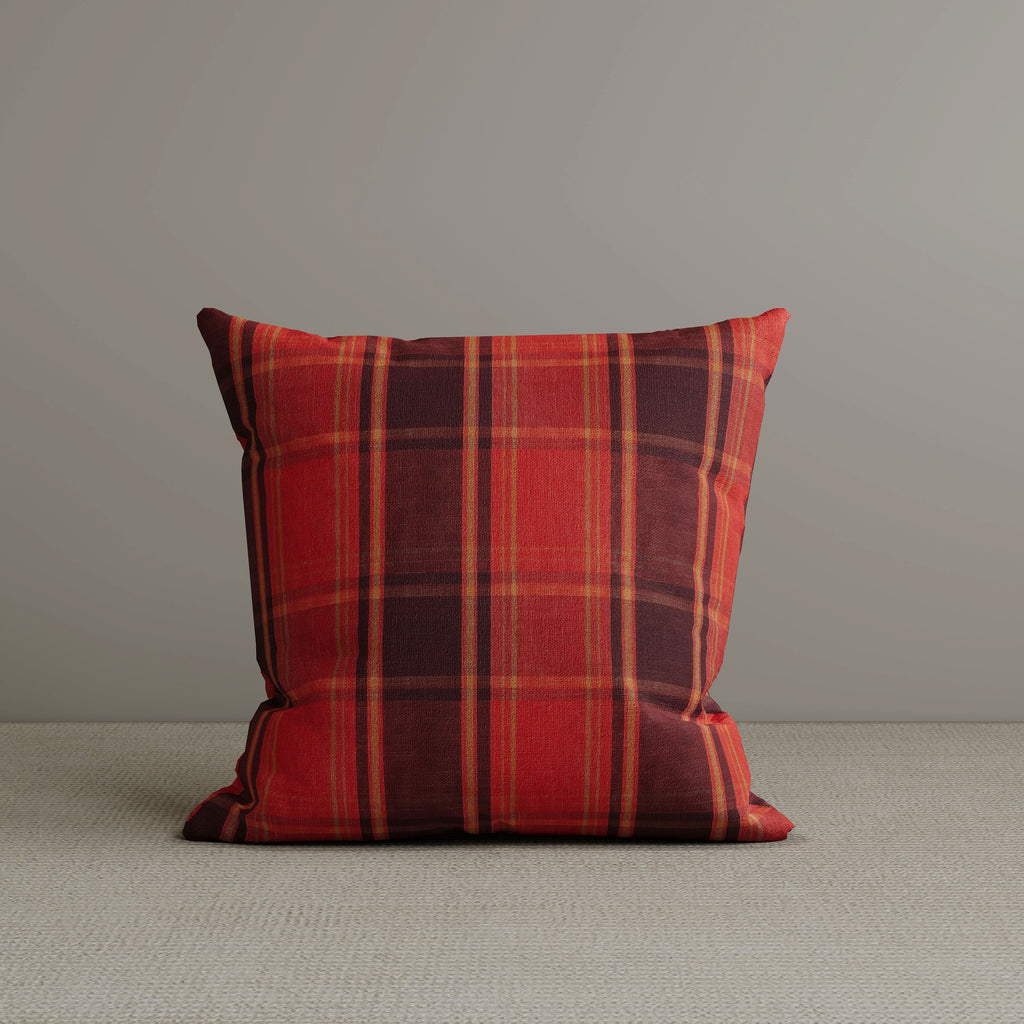 Square Exclusive Design Cushion in Autumn Spice Plaid Cotton Linen, 45*45CM