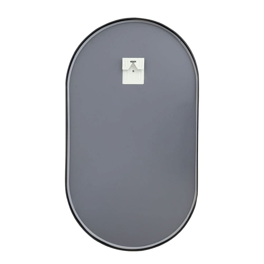 70cm Height Modern Oval Metal Bathroom Wall Mirror Black