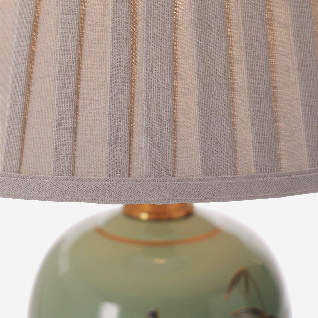 Lightsin Green Bamboo & Bird Ceramic Table Lamp with Seamless Dimming
