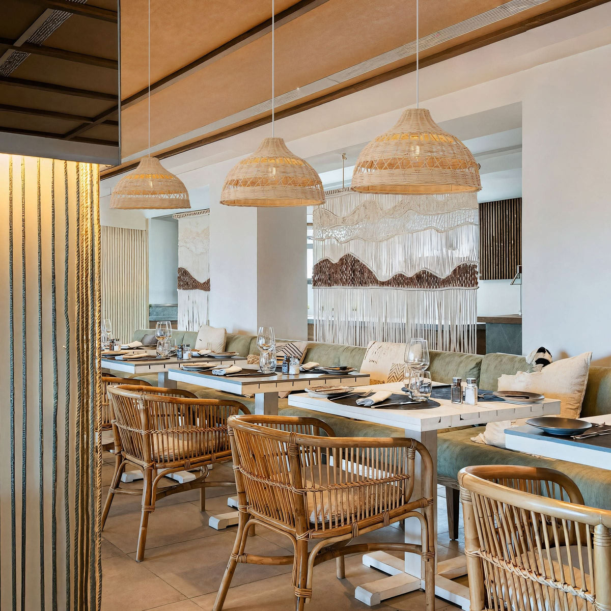 Lightsin Cella-Natural Rattan Pendant Light - Handwoven Ceiling Light, Durable & Rustic