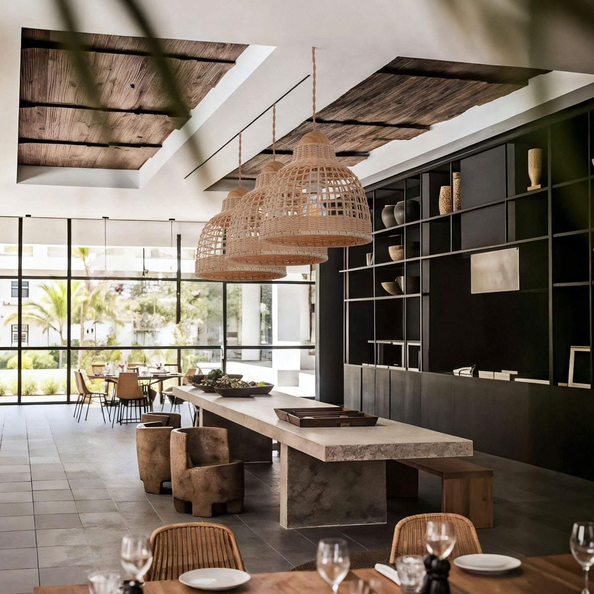 Lightsin Cella-Elegant Vintage Woven Rattan Minimalist Pendant Light