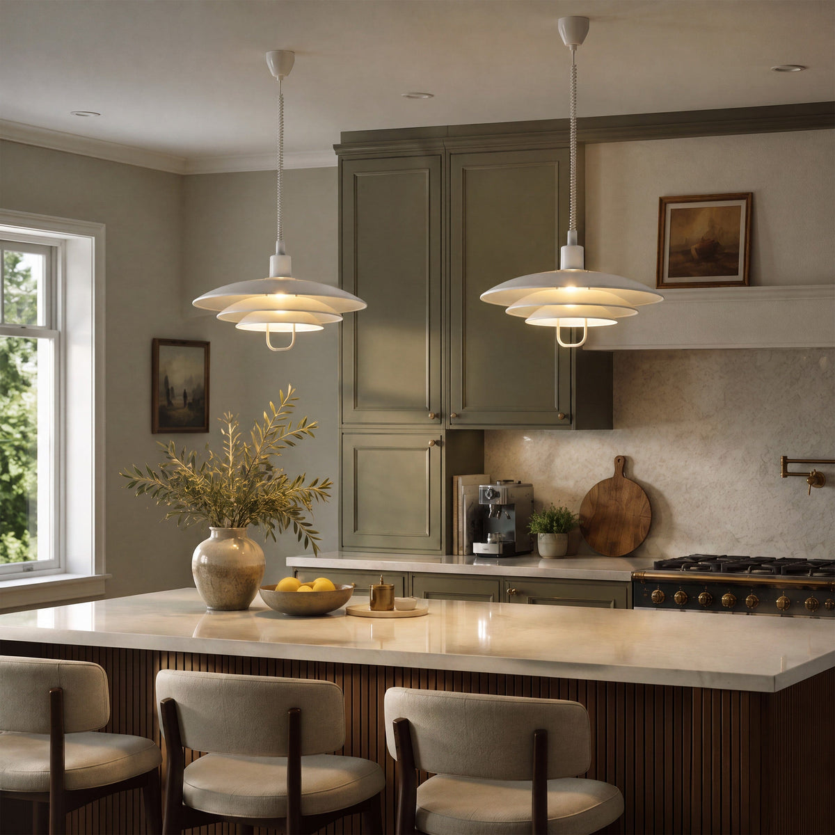 White Modern Minimalist Pendant Light