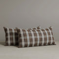 ‍Exclusive Waist Cushion in Coffee Checkered Cotton Linen, 56*27*12 CM (100% off)