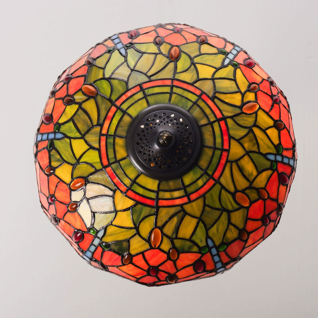 Lightsin Tiffany Table Lamp | Handcrafted Stained Glass Dragonfly Series Blue Dragonfly