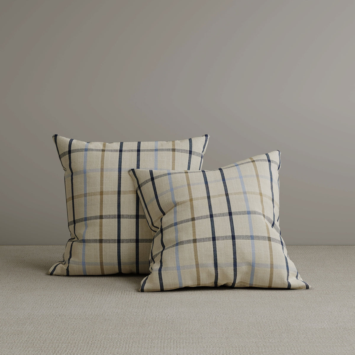 ‍Cottonfy Square Exclusive Design Cushion in Light Blue Checkered Cotton Linen, 45*45CM (100% off)