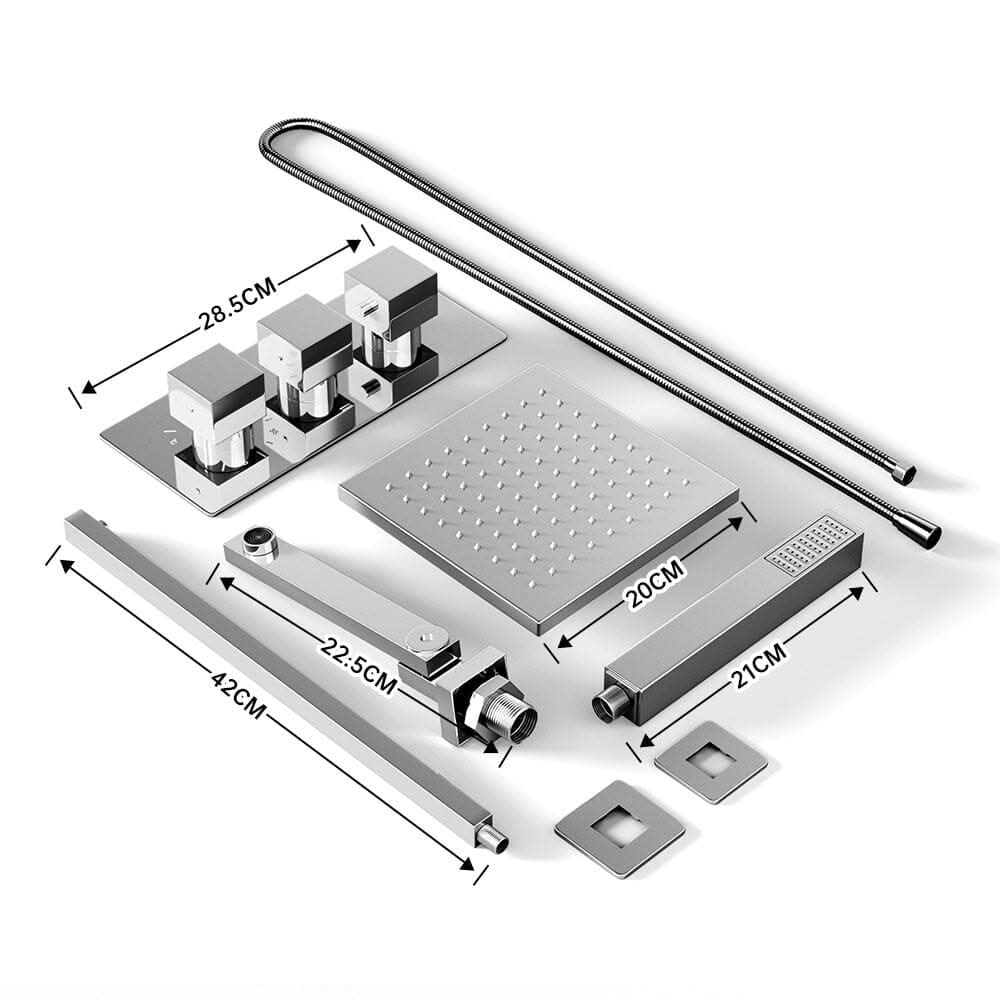Metal Thermostatic Handshower and Showerhead Mixer Set