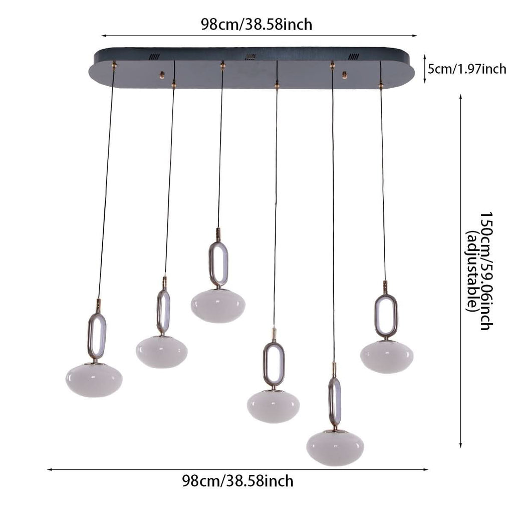 Lightsin Cloud Glass Pendant Light with Tri-Colour LED and Metal Frame