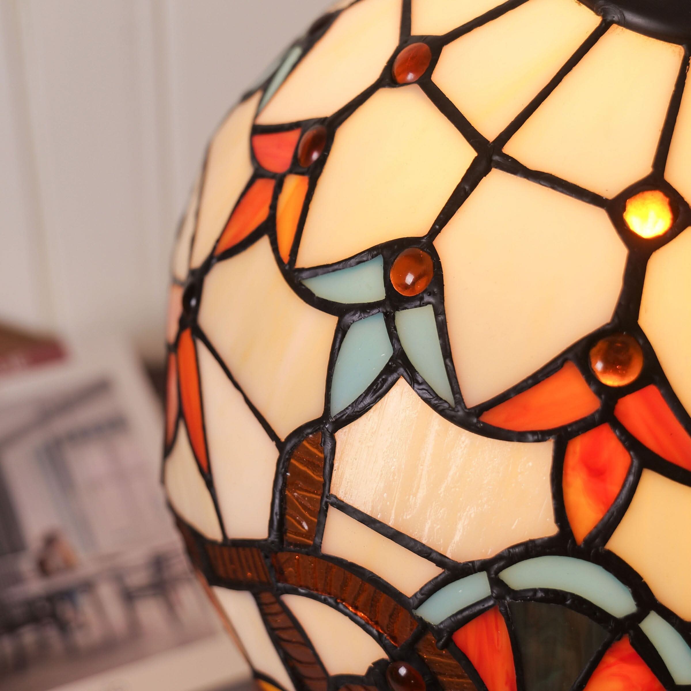 Lightsion Tiffany Table Lamp | Handcrafted Stained Glass Butterfly Series