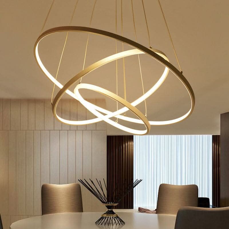Modern Led Pendant 3 Acrylic Ring Chandelier