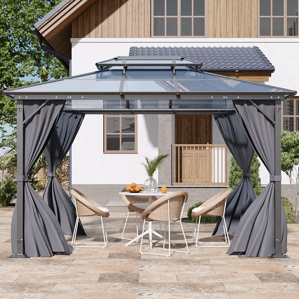 3*3.6*2.7m Iron and Aluminium Double Foof Sun Canopy