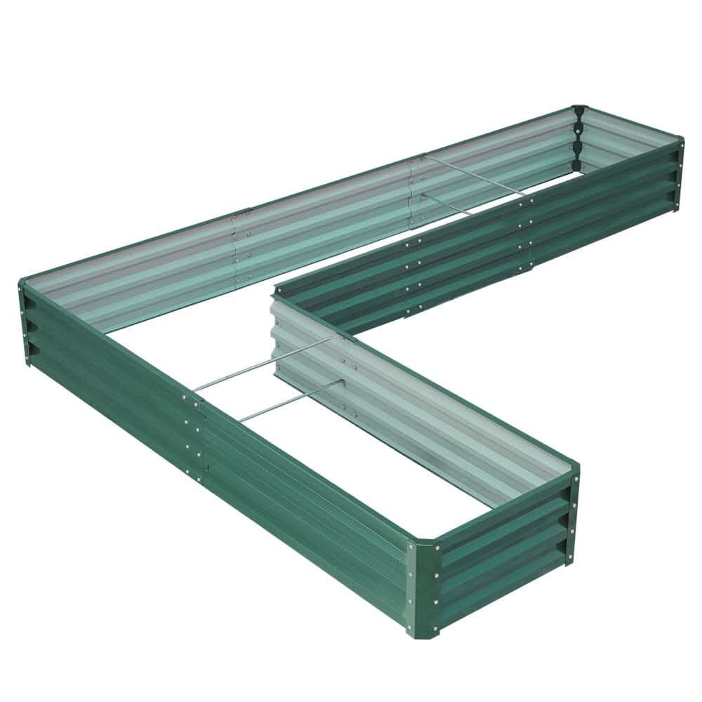 207*277*30cm Patio Corner 7-shaped Dark Green Flower Box can be Splicing