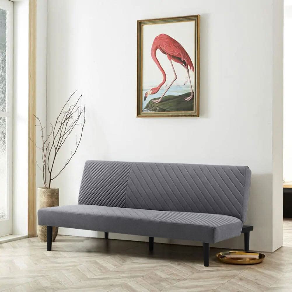 Grey 3 Seater Upholstered Sofa Bed