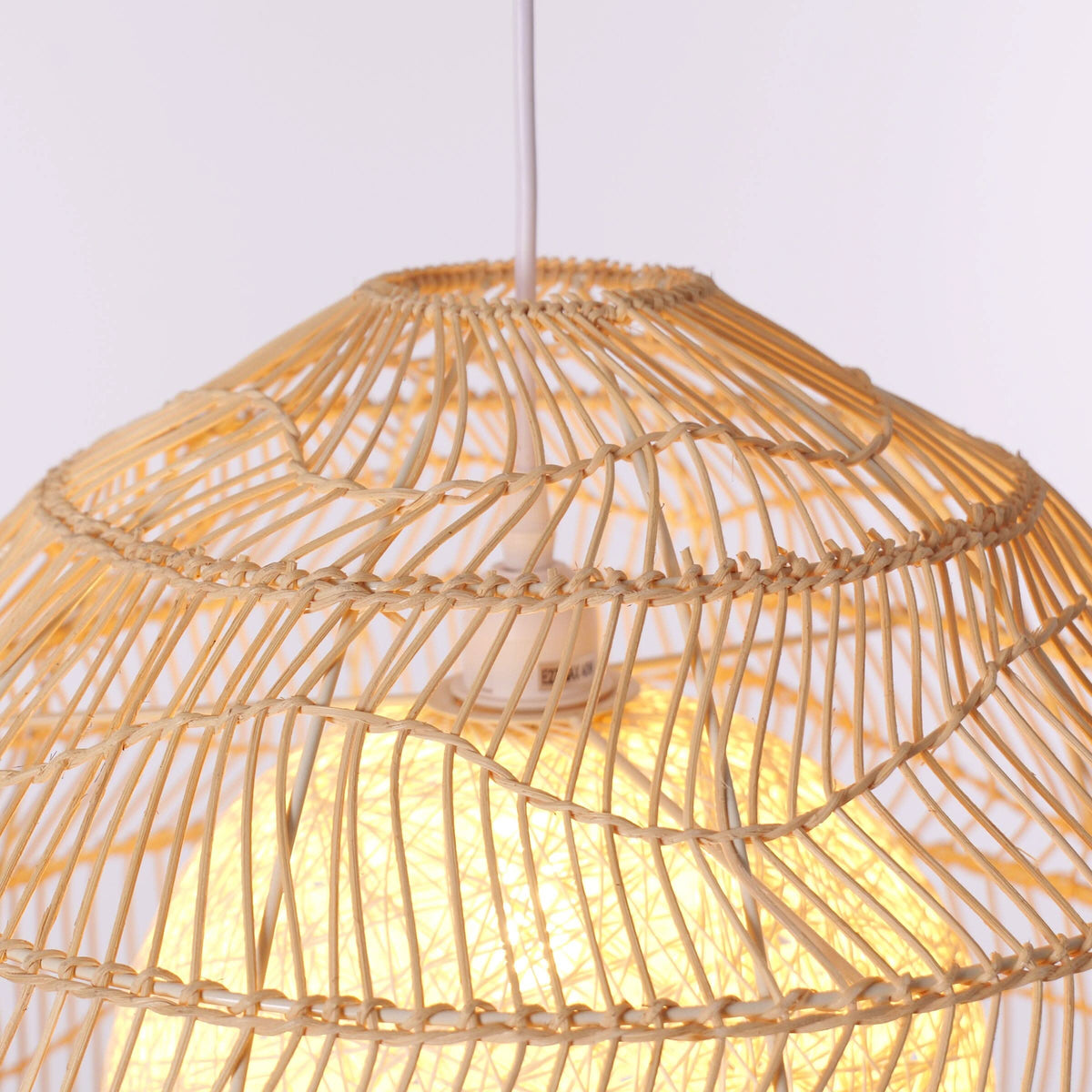 Cella-Lightsin Natural Rattan Pendant Light with Optional Woven Inner Sphere