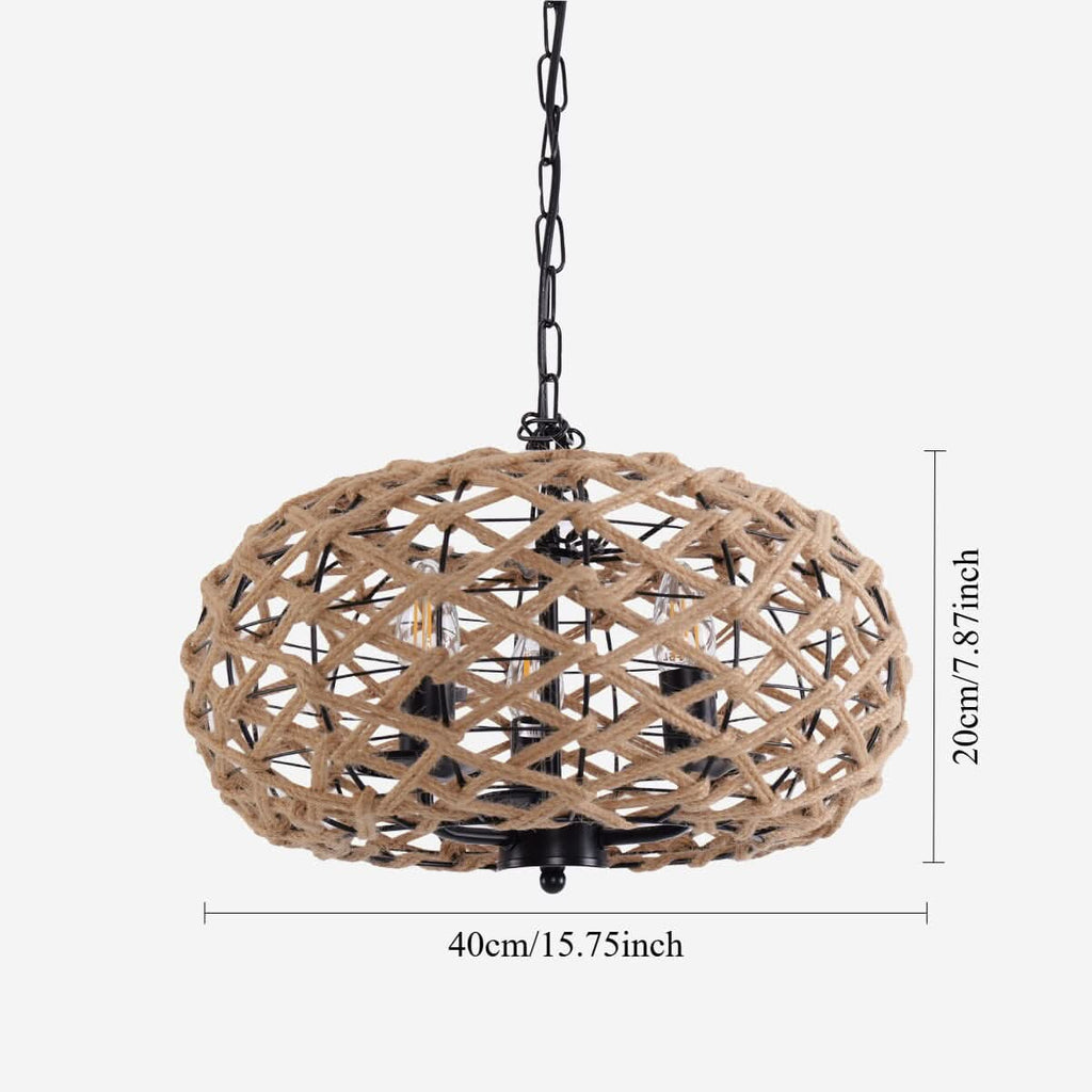Glyph-Lightsin Rustic Hemp Rope Globe Pendant Light for Farmhouse and Industrial Style