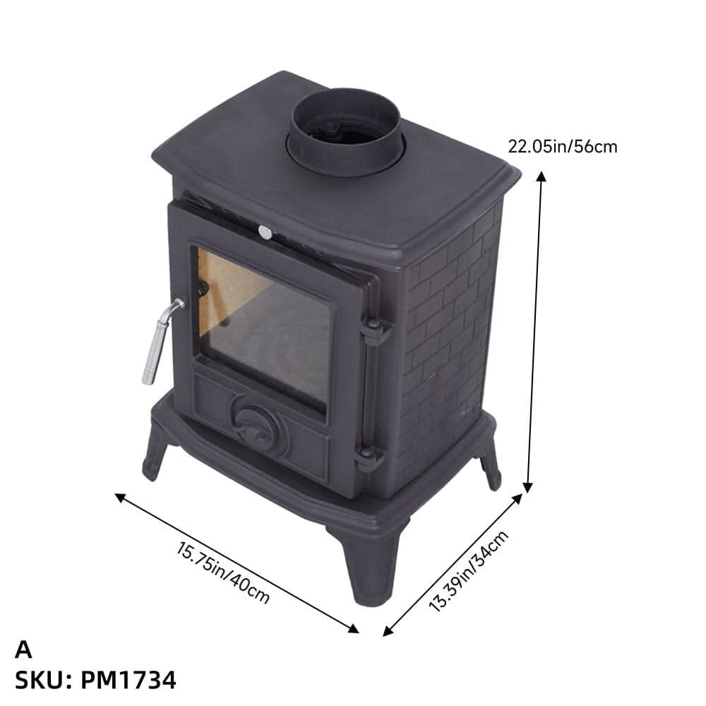 Cast Iron Fireplace – Victorian Style Wood Burning Fireplace Insert & Freestanding Heater