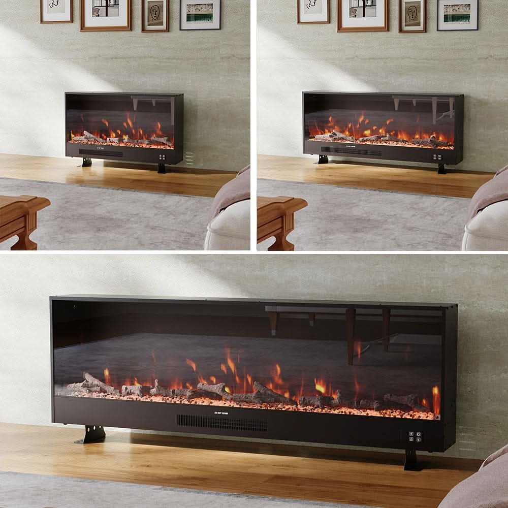 Smallbee 33/46/58inch WiFi Electric Fireplace with LED Display & Realistic Flame Effect