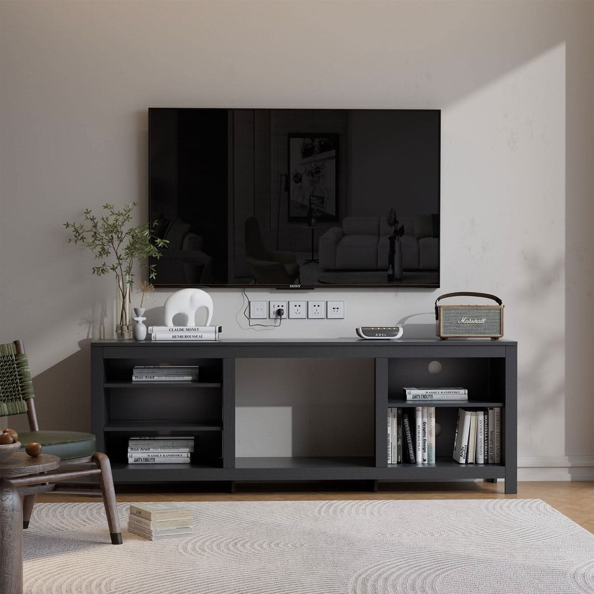 23Inch Electric Fireplace with TV Stand | 12 Flame Colours, Remote Control
