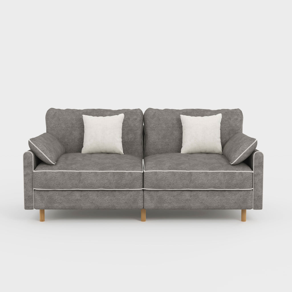 Cotton Linen Detachable Modular Sofa with Fringed Trim