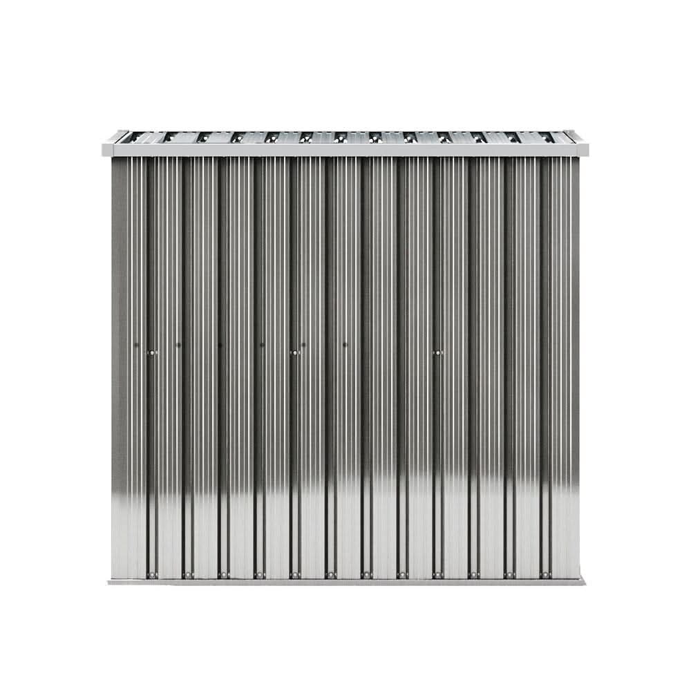 5.5x3ft Grey Slanted Roof Garden Shed with Double Doors