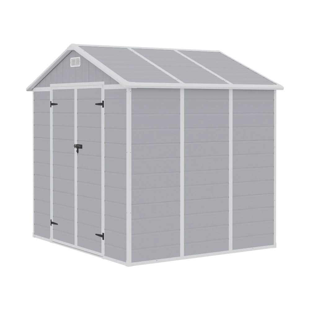 8x6ft / 8x8ft Plastic Outdoor Apex Roof Tool Shed with Dual-door (Ver.2)