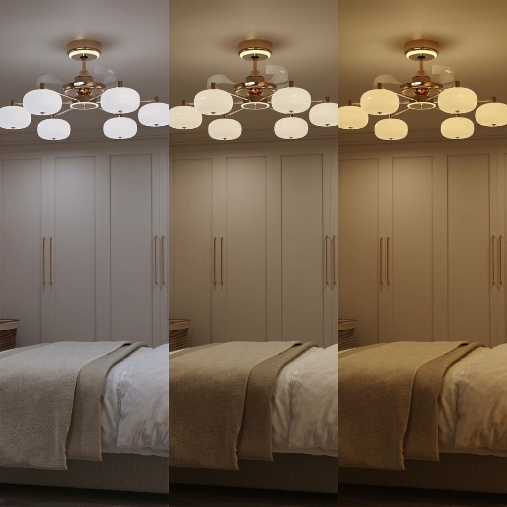 Lightsin Ceiling Fan Light with 6-Speed Control in Copper and Acrylic