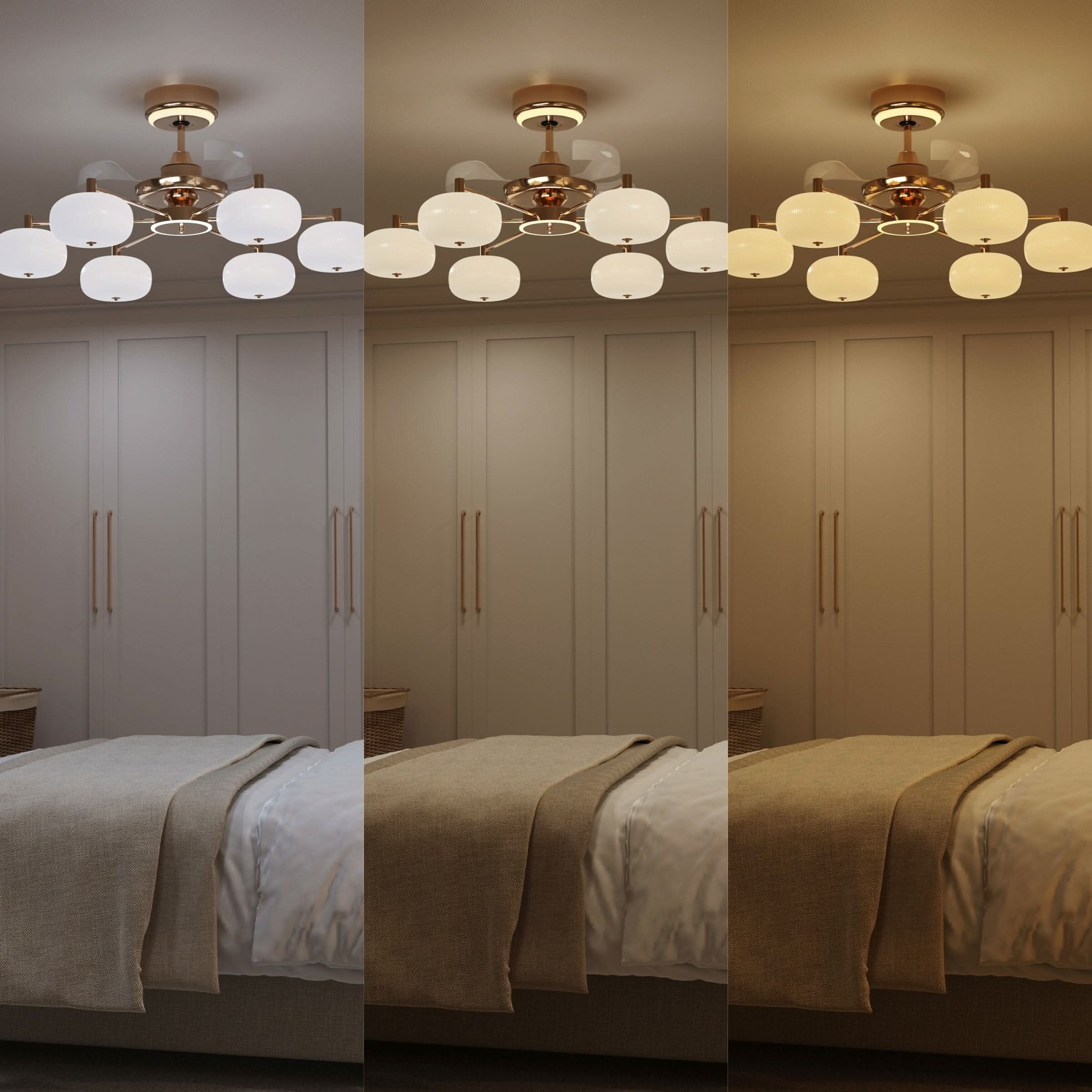 Lightsin Ceiling Fan Light with 6-Speed Control in Copper and Acrylic