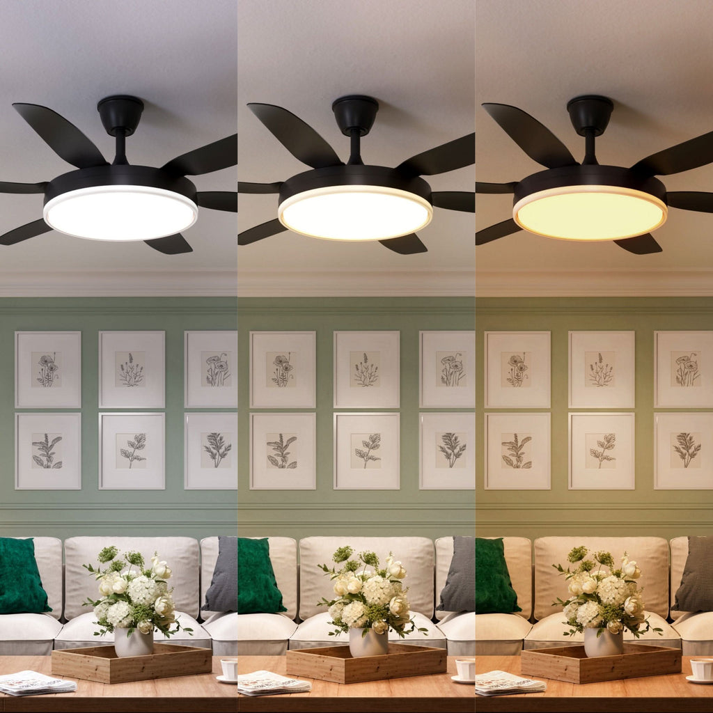 Lightsin Modern Black 57inch LED Ceiling Fan with Remote Control
